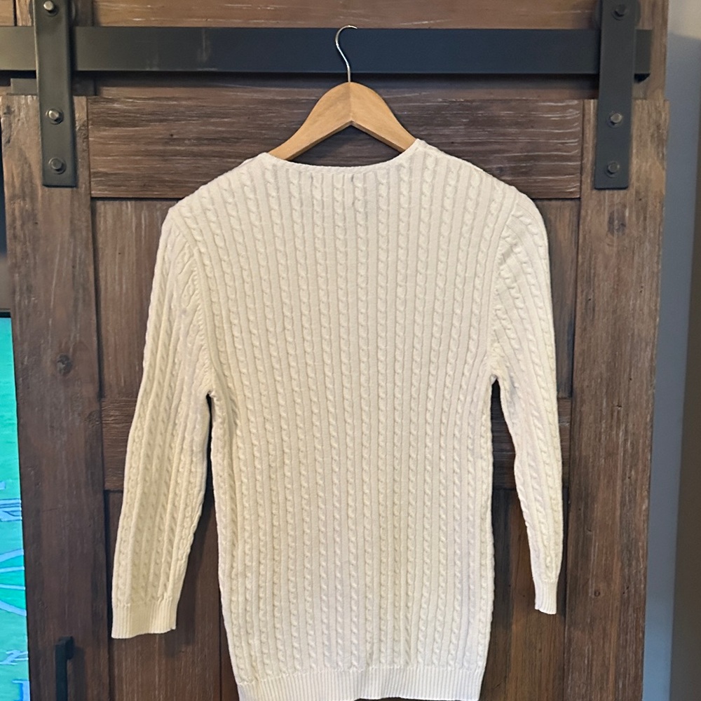 American Living White Cable Knit Sweater - Picture 6 of 6